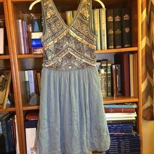 Modcloth Mint Embellished Bodice Gauzy Dress UK10